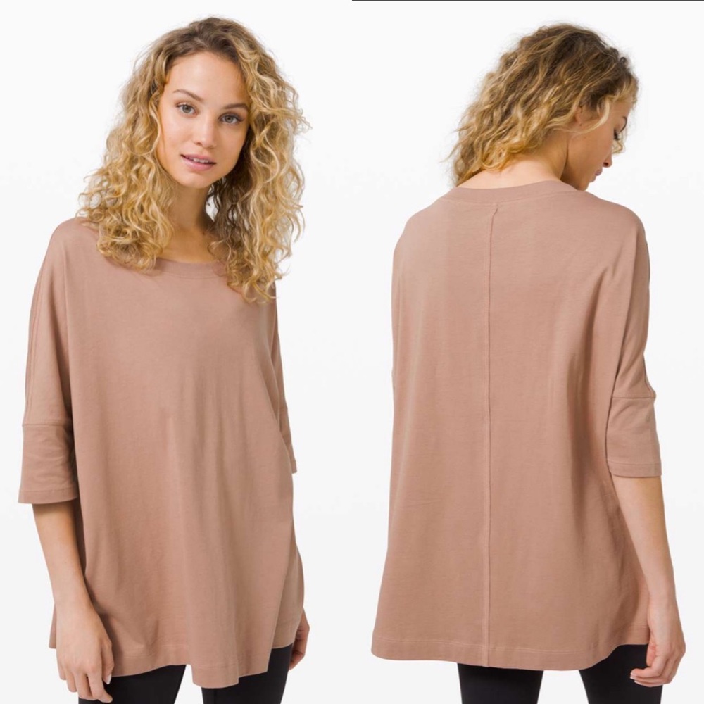 Lululemon all yours boyfriend box tee soft sand oversized athleisure casual